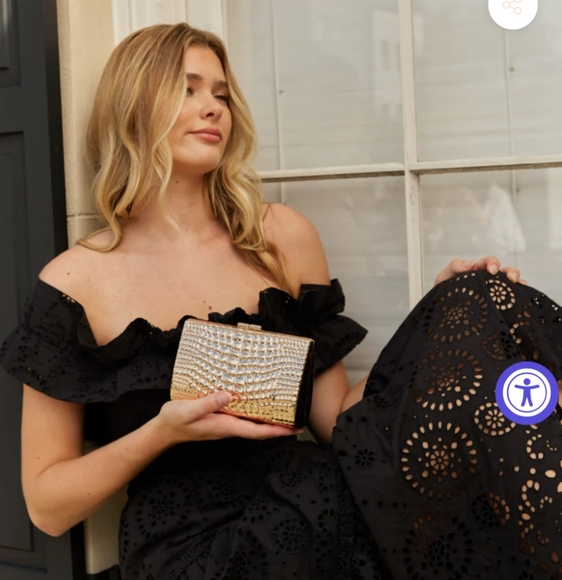 Pamela Munson Gold Coast metal evening bag with strap, $325 - Picture 4 of 5